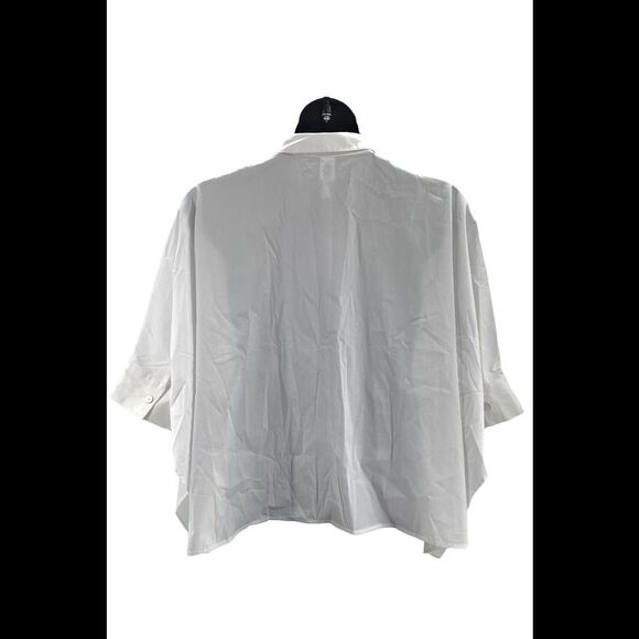 WynneLayers Unconstructed Button-Up Poplin Shirt White - Regular - Picture 2 of 3